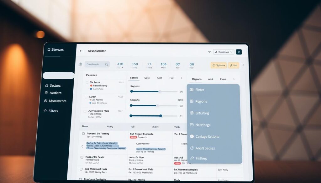 filtri personalizzazione calendario economico