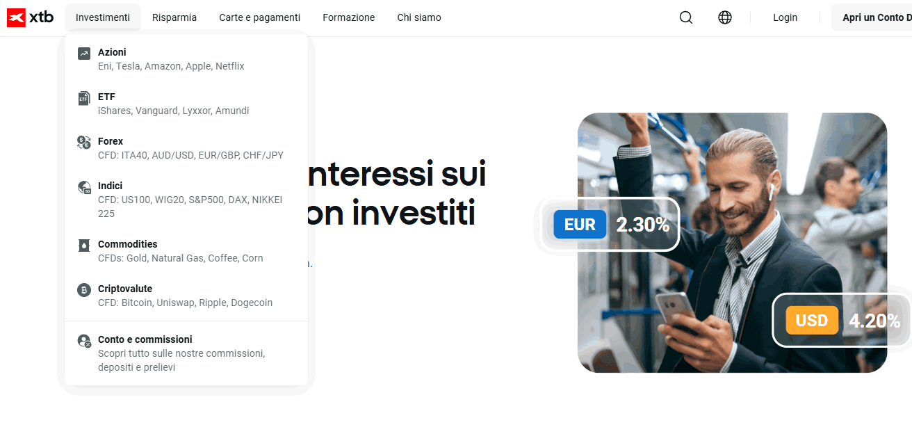xtb tipi di conto